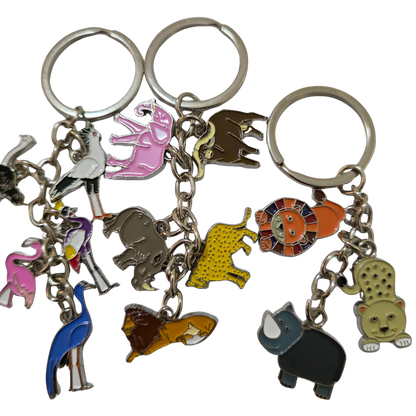 African Animal & Bird Charm Keyrings