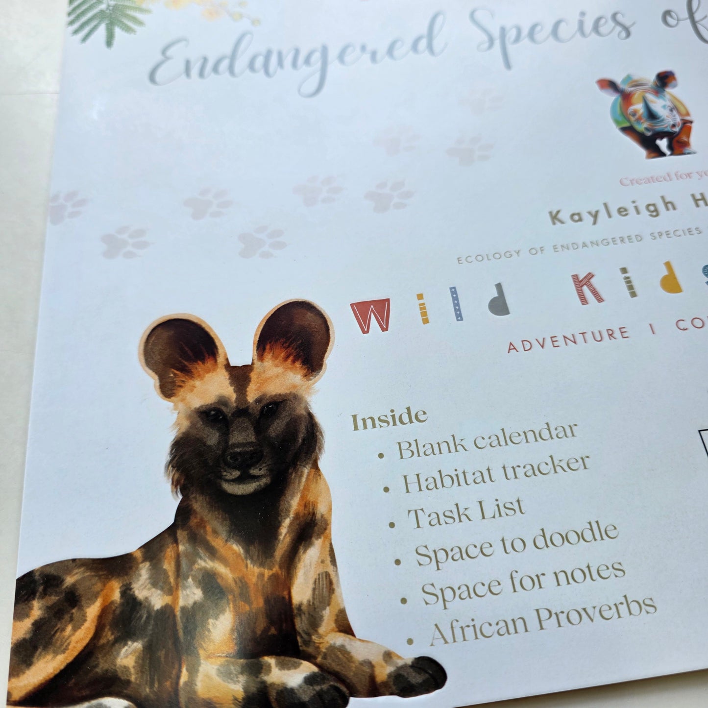 Plan My Way Deskpad Calendar: Endangered Species of South Africa