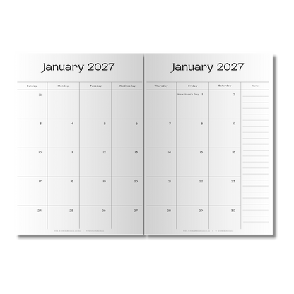 2027 Monthly-view Diary