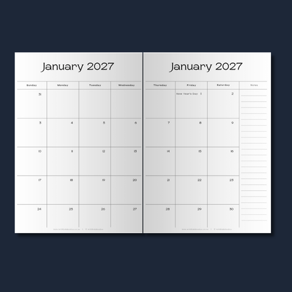 2027 Monthly-view Diary