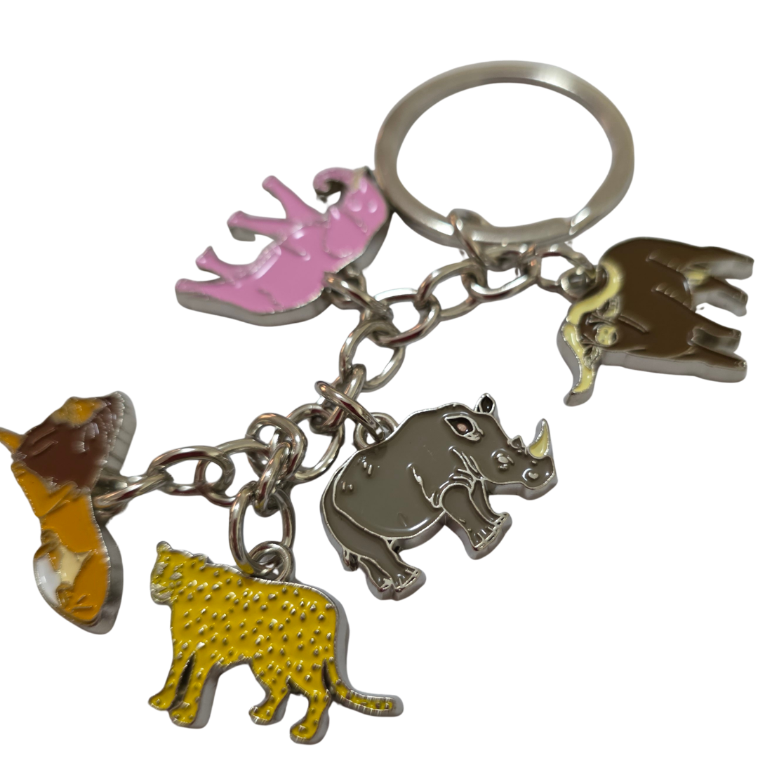 African Animal & Bird Charm Keyrings