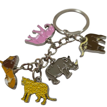 African Animal & Bird Charm Keyrings