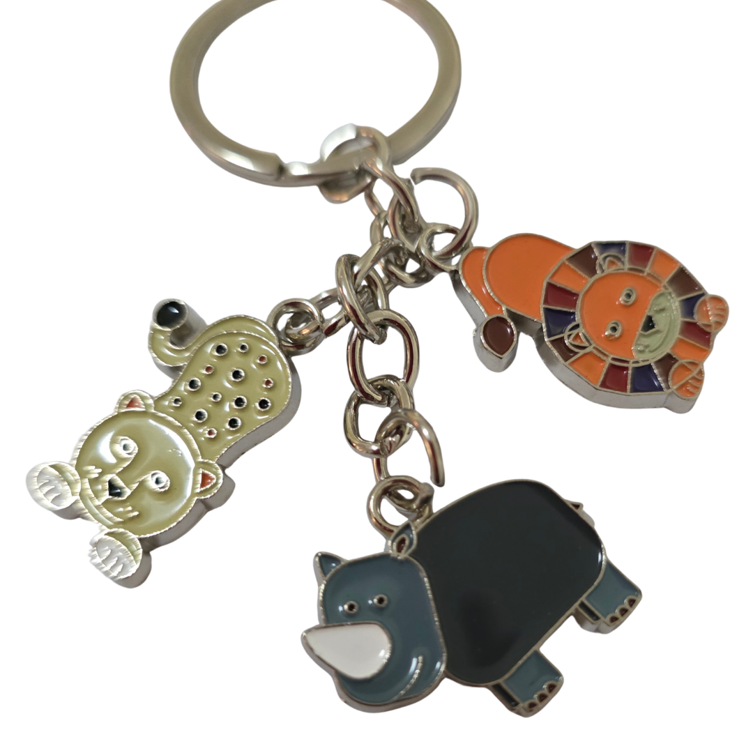 African Animal & Bird Charm Keyrings