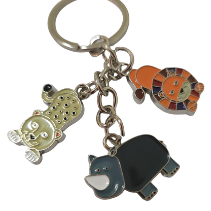 African Animal & Bird Charm Keyrings