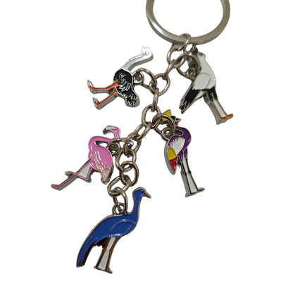 African Animal & Bird Charm Keyrings