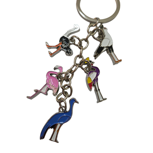 African Animal & Bird Charm Keyrings