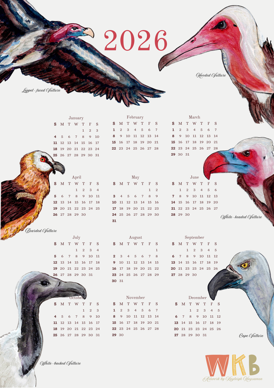 2026 Vulture Wall Calendar (420 mm x 594 mm)