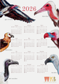 2026 Vulture Wall Calendar (420 mm x 594 mm)