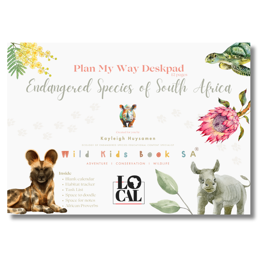 Plan My Way Deskpad Calendar: Endangered Species of South Africa