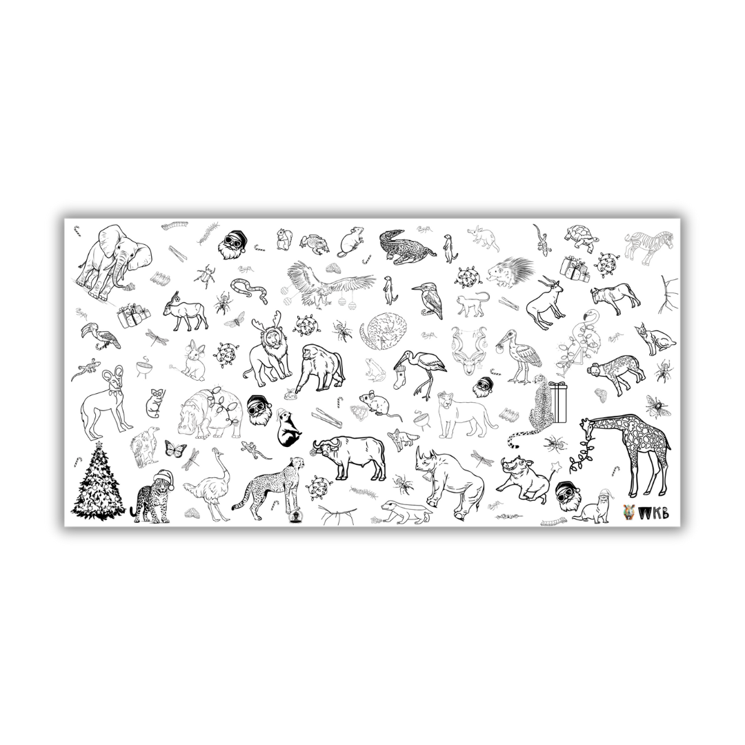 Bushveld Christmas Colouring In Placemats (600 x 300 mm)