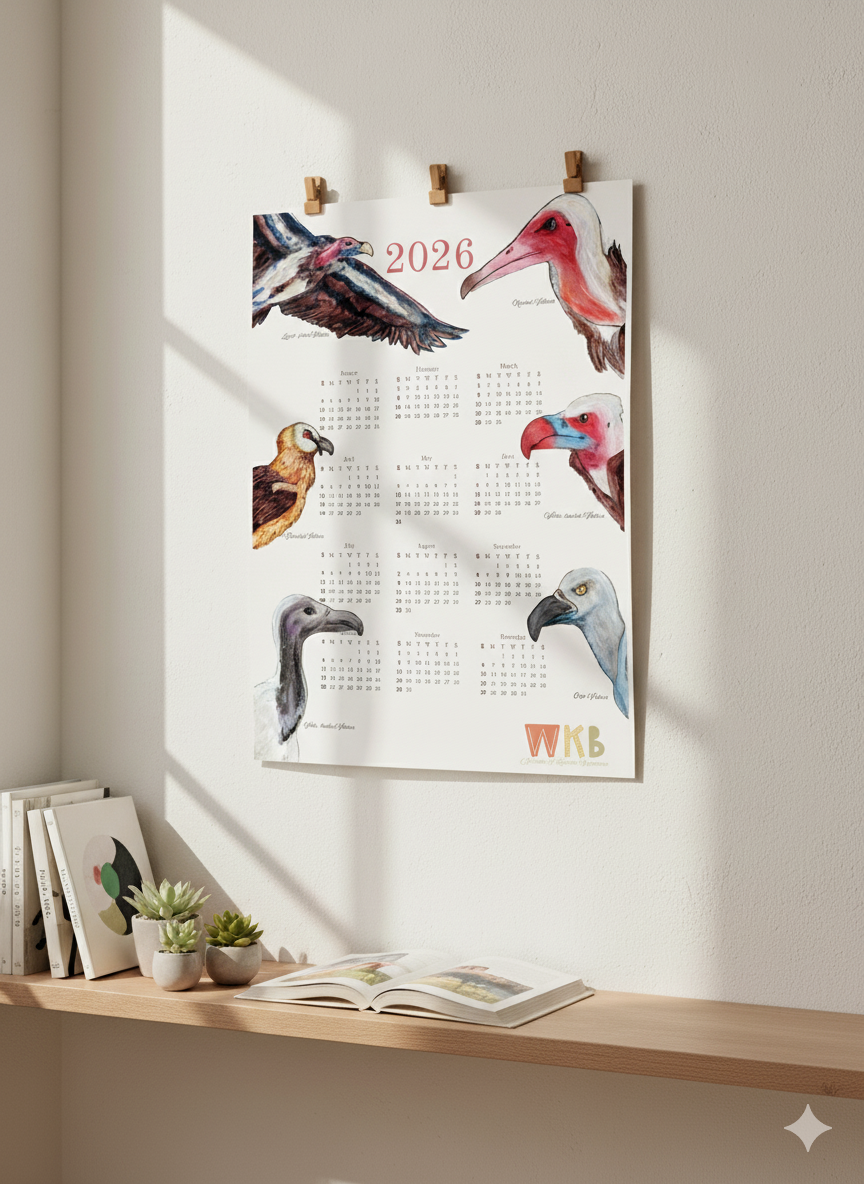 2026 Vulture Wall Calendar (420 mm x 594 mm)