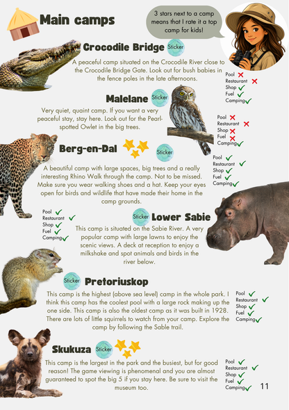 Kruger National Park Guide for Wild Kids 4th Edition (A5) with stickers