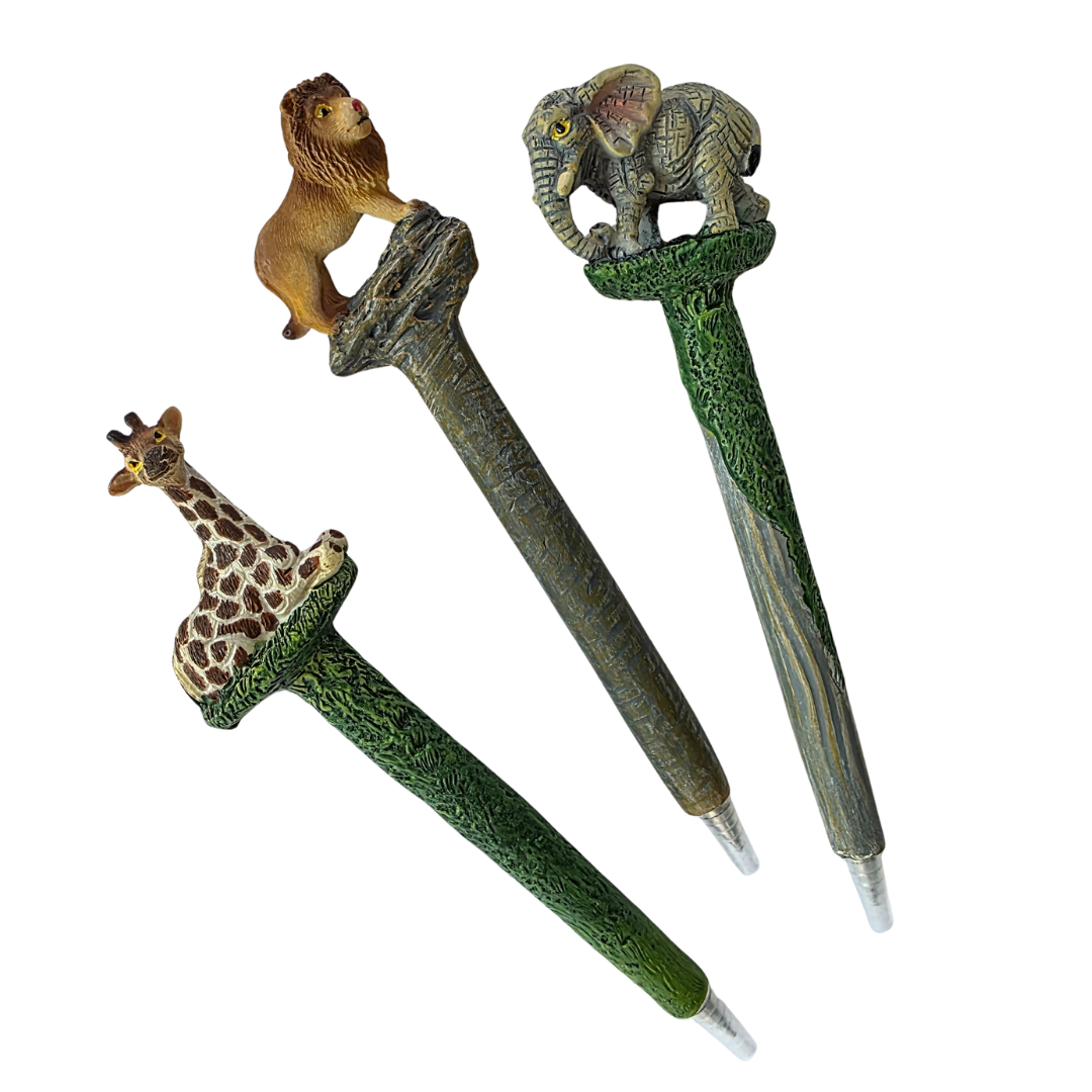 African Animal Hand-Painted Pens