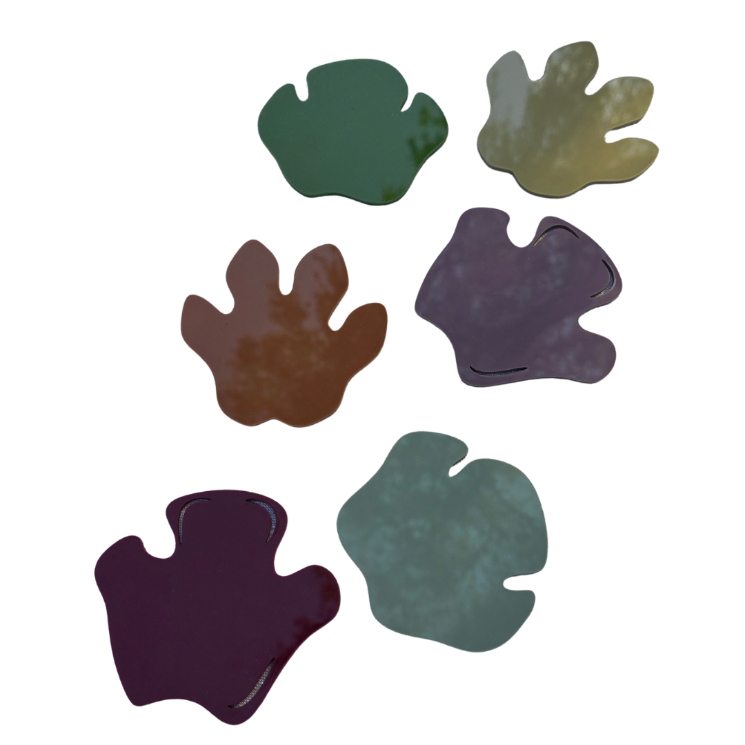 Acrylic Coasters (Black Rhino, White Rhino and Hippo Spoor) Set of 6 different colours