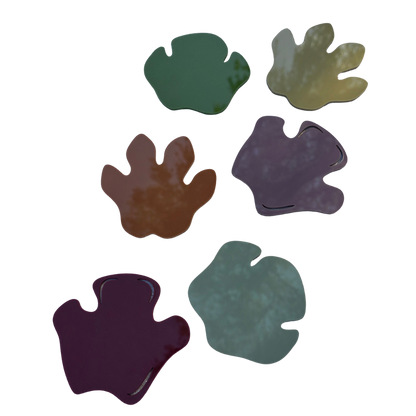 Acrylic Coasters (Black Rhino, White Rhino and Hippo Spoor) Set of 6 different colours