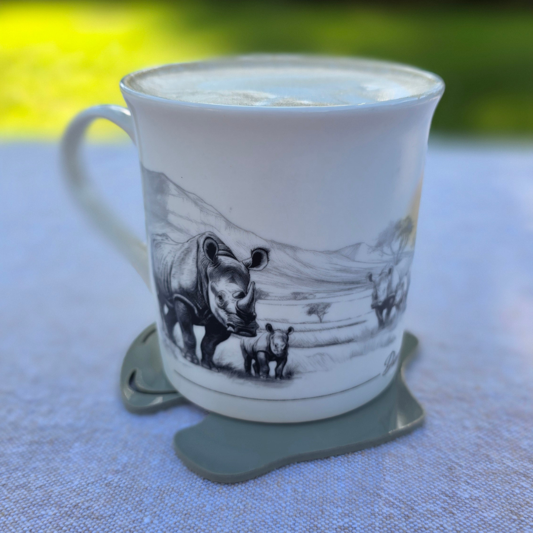 Acrylic Coasters (Black Rhino, White Rhino and Hippo Spoor) Set of 6 different colours
