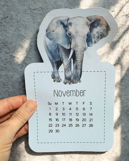2026 African Animal Desk Calendar on stand