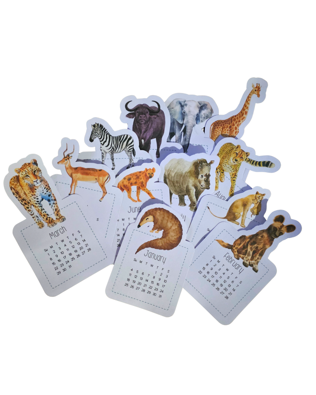 2026 African Animal Desk Calendar on stand